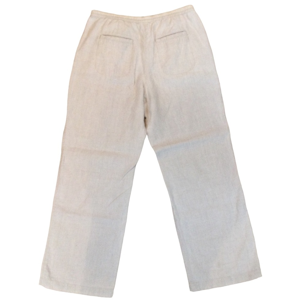 L.L.Bean Beige Wide Legged Linen Pants Size 12 - Picture 3 of 11